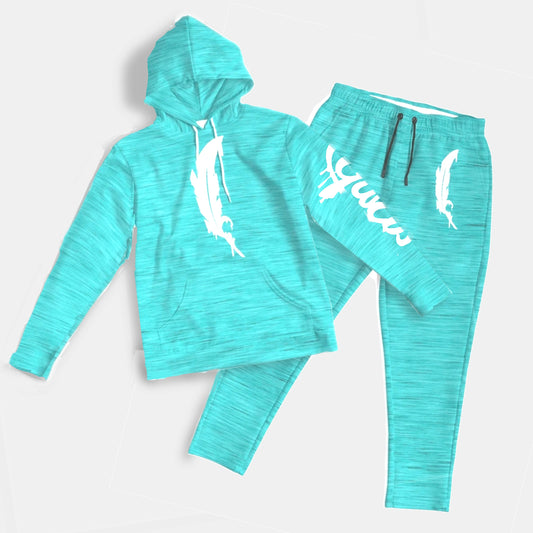 Feather Logo- Hoodie And Joggers - Island Aqua Bundle - Equris