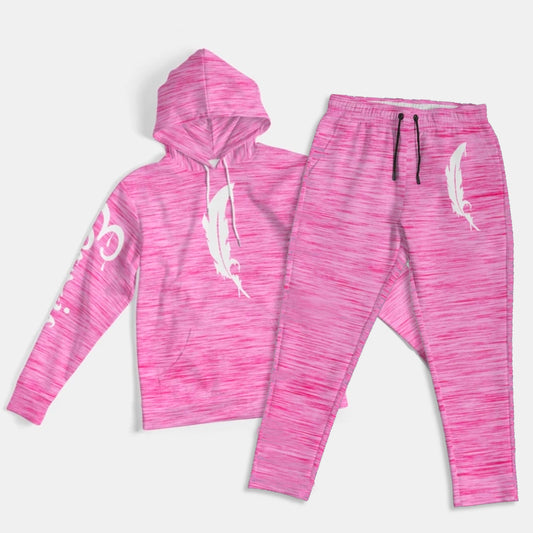 Feather Logo- Hoodie And Joggers - Berry Bundle