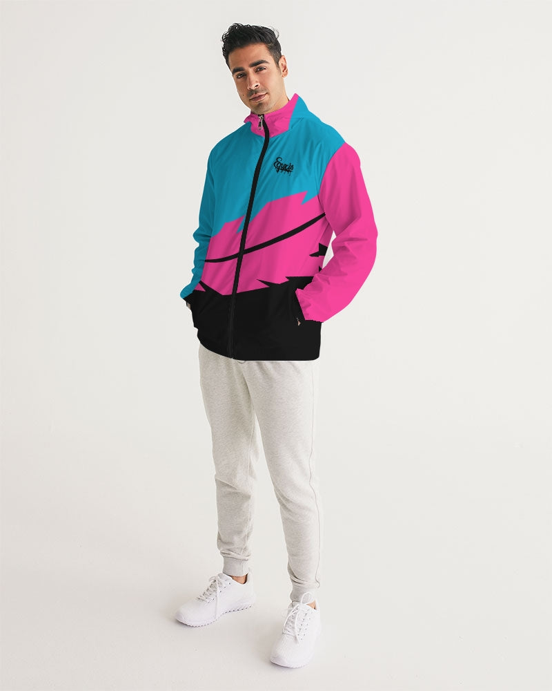 Large Feather - Windbreaker - Electric Blue/ Black / Cyber Pink-Jackets-Equris