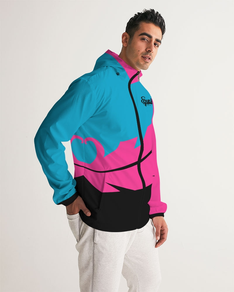 Large Feather - Windbreaker - Electric Blue/ Black / Cyber Pink-Jackets-Equris