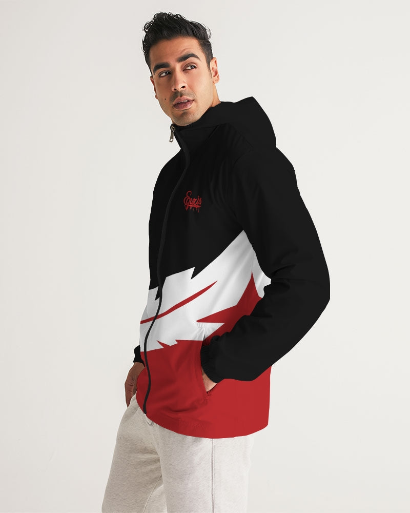 Large Feather - Windbreaker - Red / Black / White-Jackets-Equris