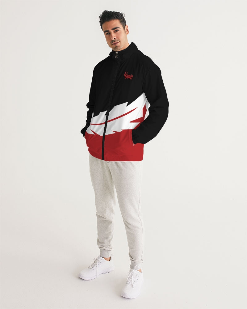 Large Feather - Windbreaker - Red / Black / White-Jackets-Equris