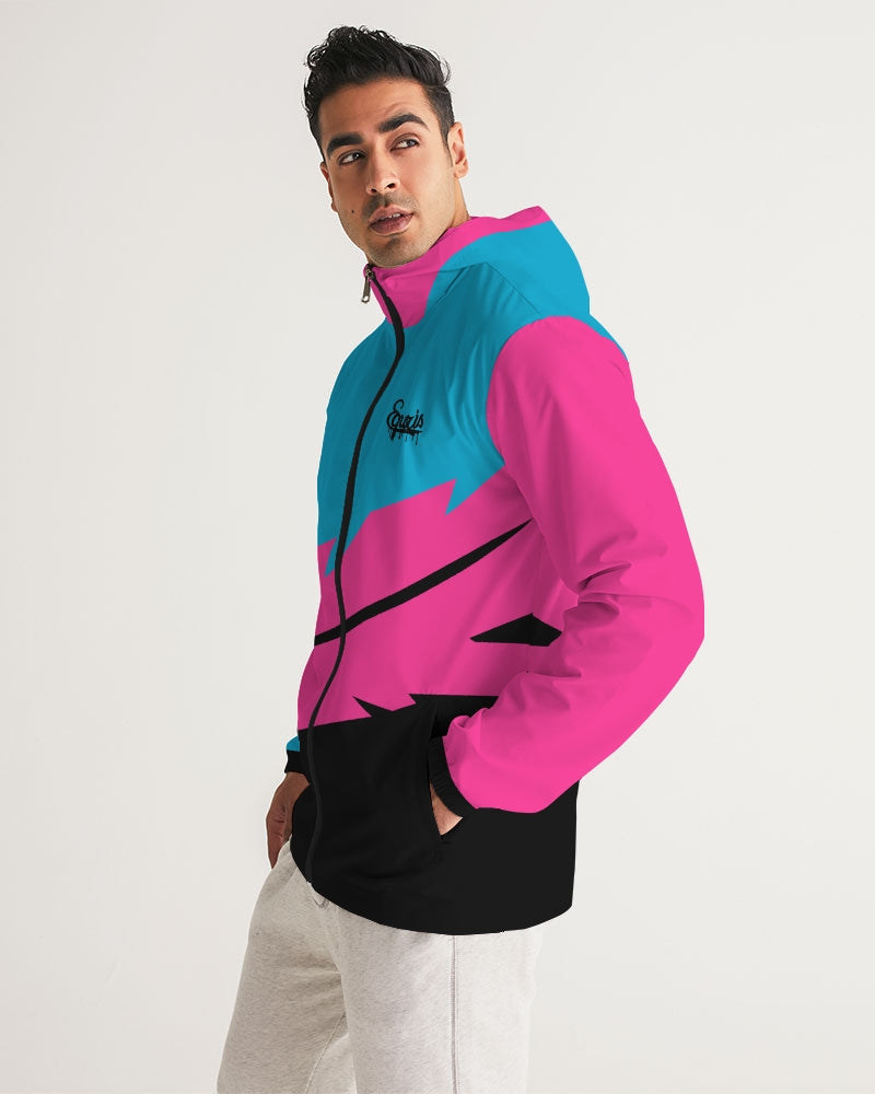 Large Feather - Windbreaker - Electric Blue/ Black / Cyber Pink-Jackets-Equris