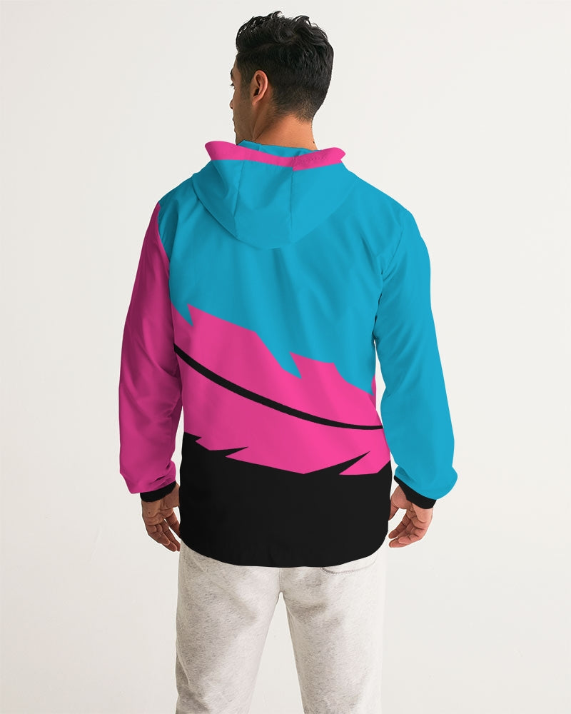 Large Feather - Windbreaker - Electric Blue/ Black / Cyber Pink-Jackets-Equris