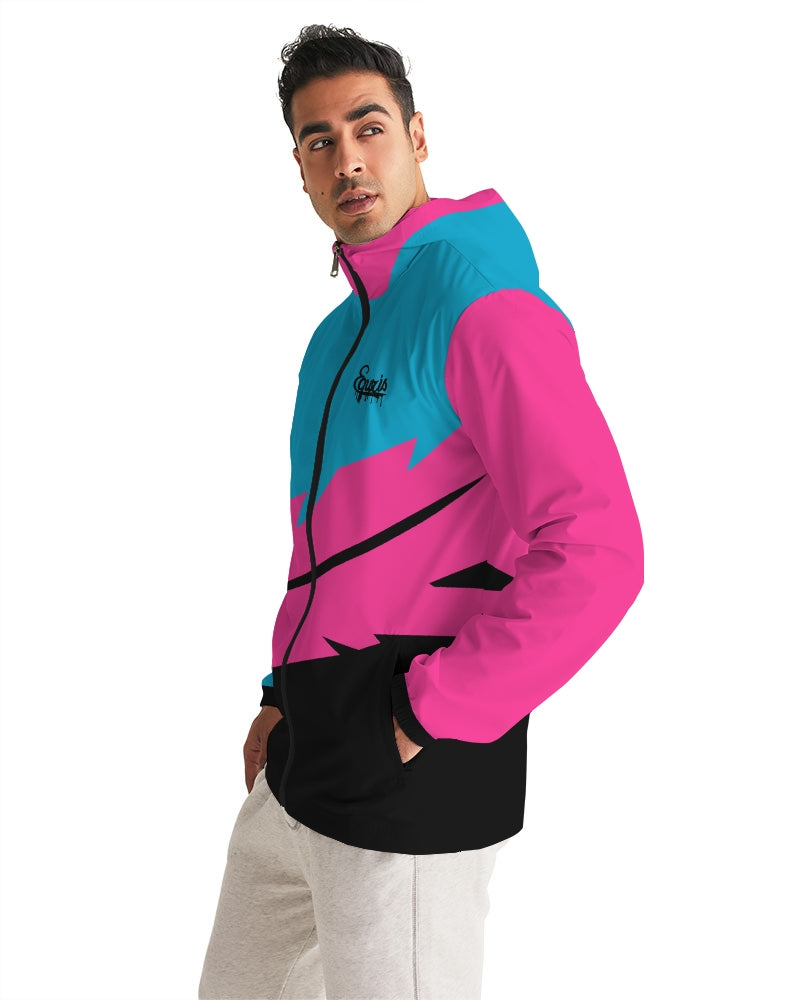 Large Feather - Windbreaker - Electric Blue/ Black / Cyber Pink-Jackets-Equris