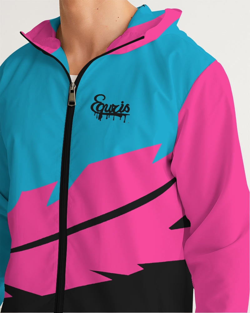 Large Feather - Windbreaker - Electric Blue/ Black / Cyber Pink-Jackets-Equris