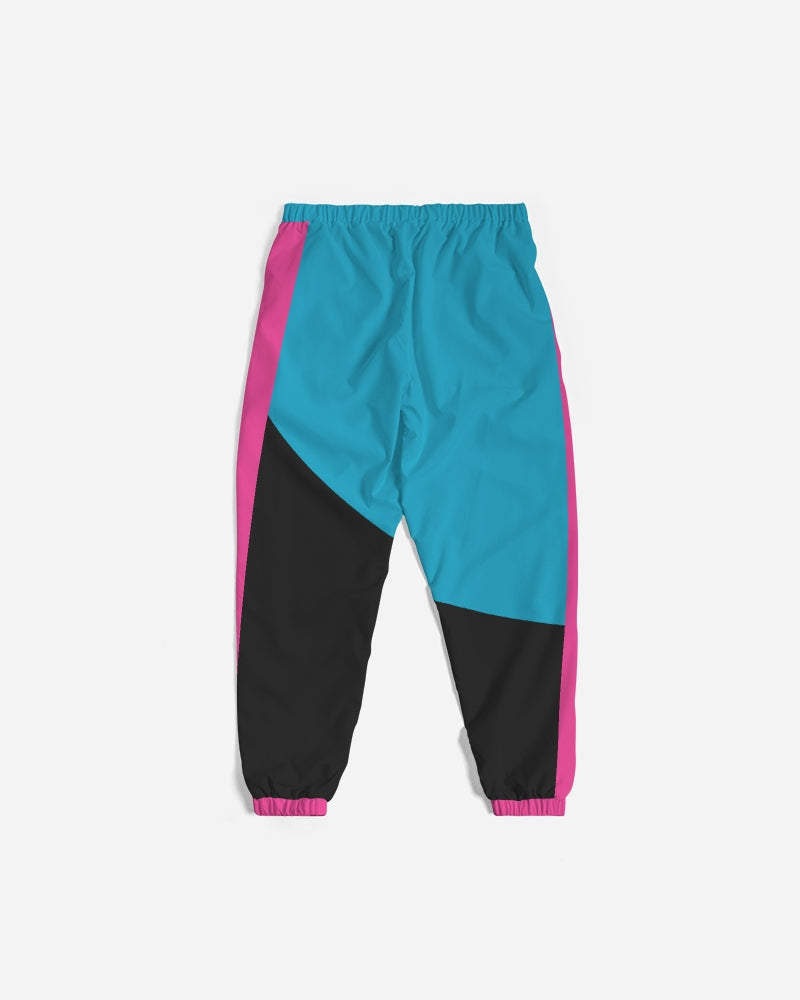 Large Feather - Track Pants - Electric Blue/ Black / Cyber Pink-pants-Equris