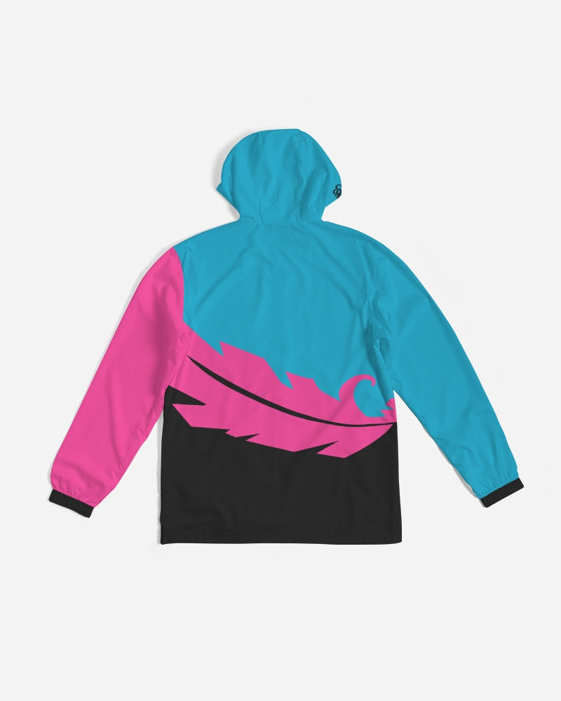 Large Feather - Windbreaker - Electric Blue/ Black / Cyber Pink-Jackets-Equris