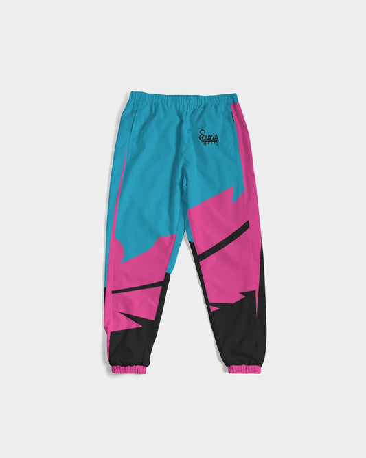 Large Feather - Track Pants - Electric Blue/ Black / Cyber Pink-pants-Equris