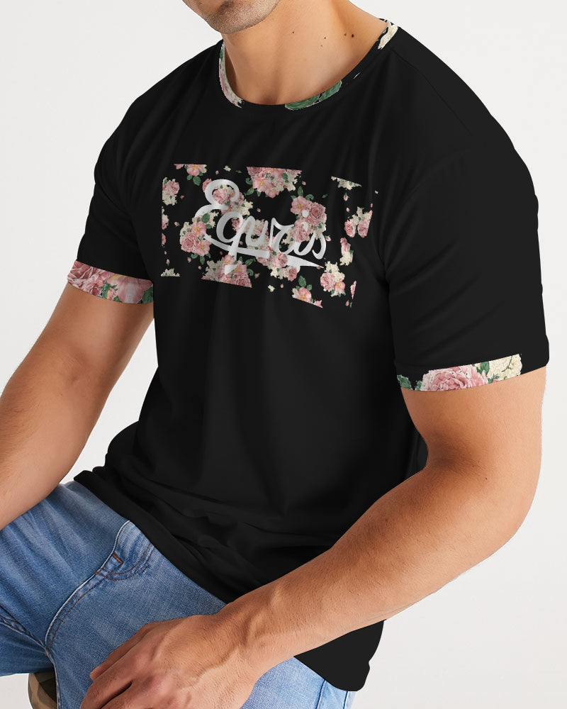 Black Equris Flourish Floral Tee-T-Shirt-Equris