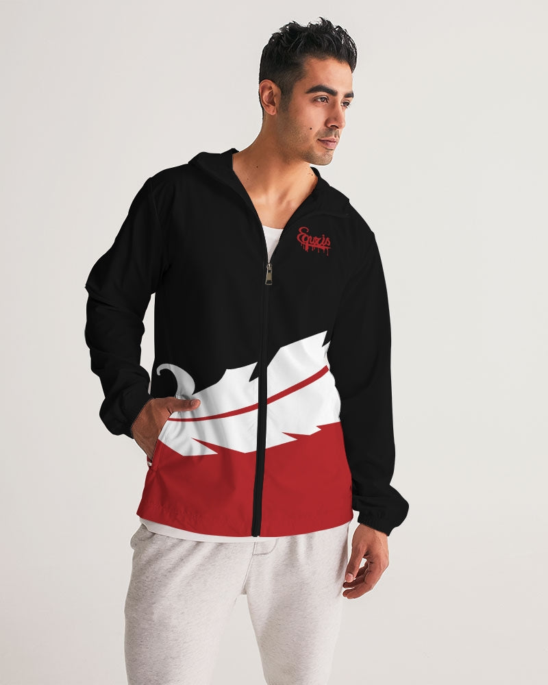 Large Feather - Windbreaker - Red / Black / White-Jackets-Equris