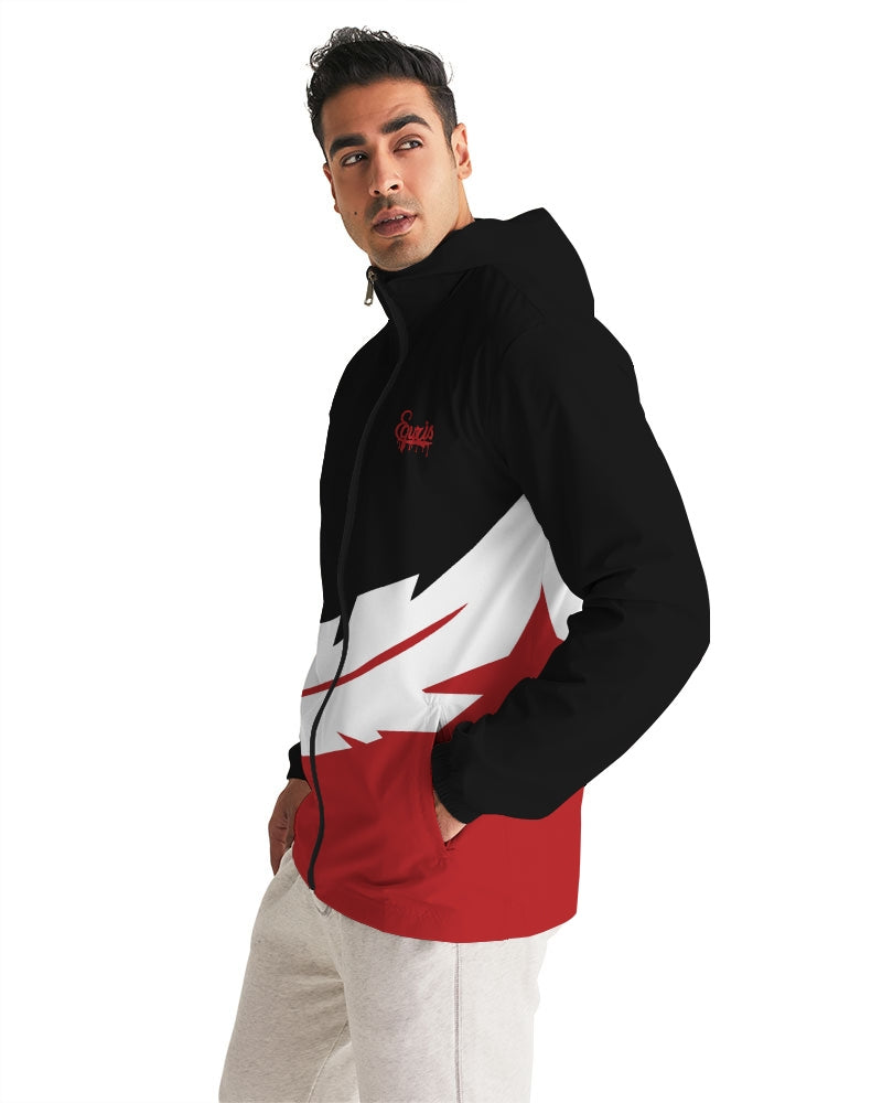 Large Feather - Windbreaker - Red / Black / White-Jackets-Equris