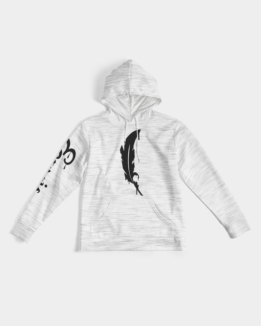 Feather Logo - Premium Hoodie - Ash/White