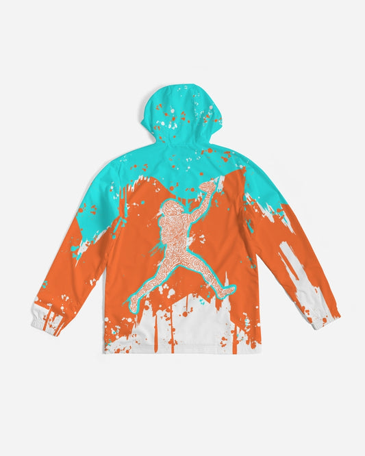 Touchdown - Windbreaker - Aqua / Mandarin / White