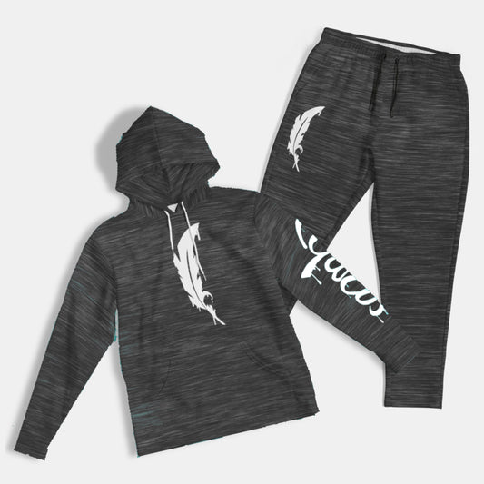 Feather Logo- Hoodie And Joggers - Dark Gray Bundle