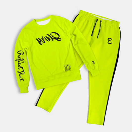 Reflect Glory- French Terry Crewneck Sweatshirt And Joggers - Volt Bundle