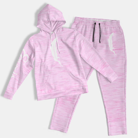 Feather Logo- Hoodie And Joggers - Soft Pink Bundle