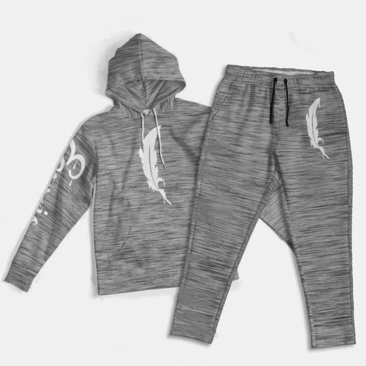 Feather Logo- Hoodie And Joggers - Athletic Gray Bundle