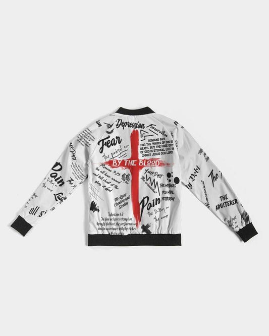 Covered By The Blood - Bomber Jacket - White